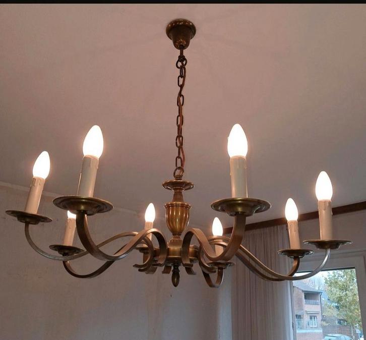 Mooie kroonluchter uit messing, Huis en Inrichting, Lampen | Kroonluchters, Gebruikt, Ophalen