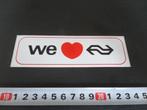 sticker we love NS  Nederlandse Spoorwegen trein, Verzamelen, Stickers, Ophalen, Zo goed als nieuw, Bedrijf of Vereniging