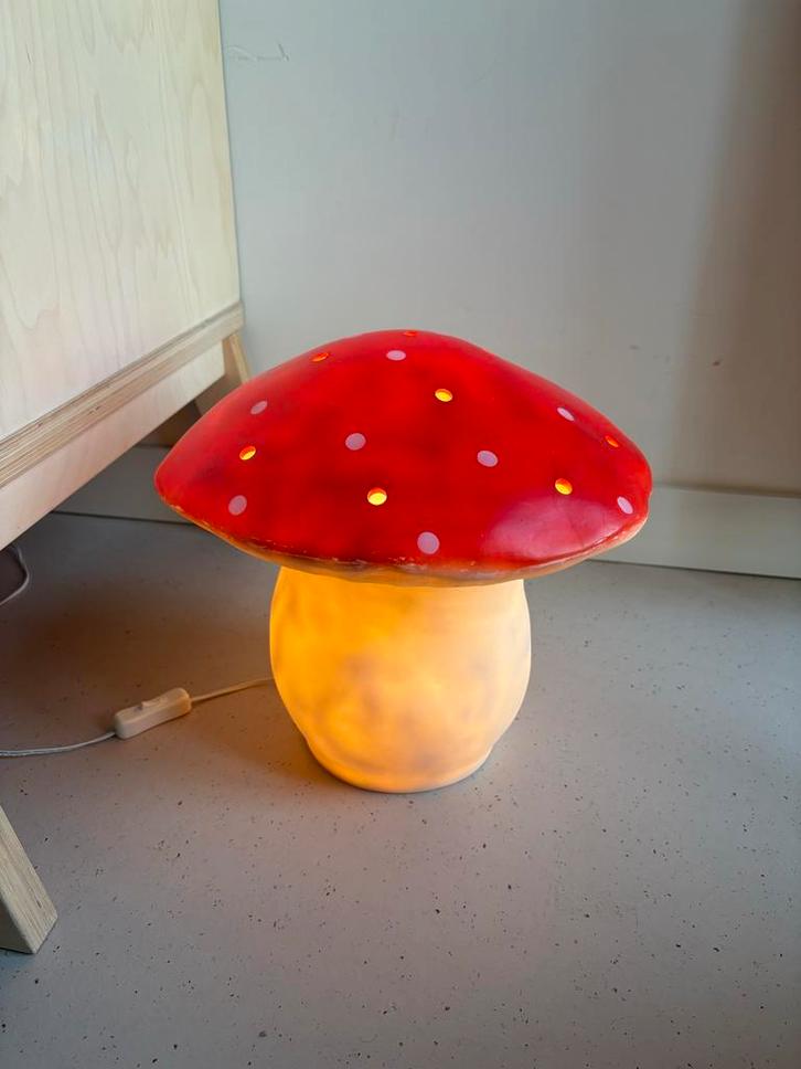 Heico Paddenstoel Lamp Vintage Rood Groot, Huis en Inrichting, Lampen | Vloerlampen, Gebruikt, Minder dan 100 cm, Kunststof, Ophalen