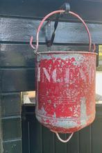 Brocante oude Franse blusemmer / brand emmer, Antiek en Kunst, Ophalen of Verzenden