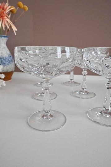 Set van 6 loodkristallen champagne coupes beschikbaar voor biedingen