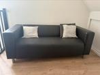 Zwarte Klippan Ikea bank leer, Huis en Inrichting, Ophalen, 150 tot 200 cm, Tweepersoons, Zo goed als nieuw