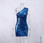 Korte blauwe dames jurk sexy mini off shoulder strak jurkje, Verzenden, Nieuw, Blauw, Boven de knie