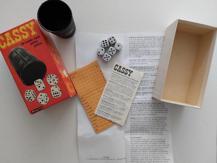 Vintange Cassy Dobbelspel (Nieuwstaat), Hobby en Vrije tijd, Gezelschapsspellen | Bordspellen, Zo goed als nieuw, Vijf spelers of meer