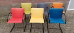 Set van 6 vintage eetkamerstoelen metaform de cirkel, Huis en Inrichting, Stoelen, Ophalen, Gebruikt, Metaal, Vijf, Zes of meer stoelen