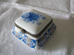 Vintage porseleinen sieradendoosje Michelangelo blauw wit, Ophalen of Verzenden
