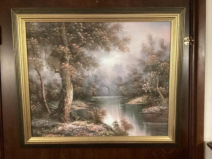 Schilderij waterlandschap, Antiek en Kunst, Kunst | Schilderijen | Klassiek, Ophalen
