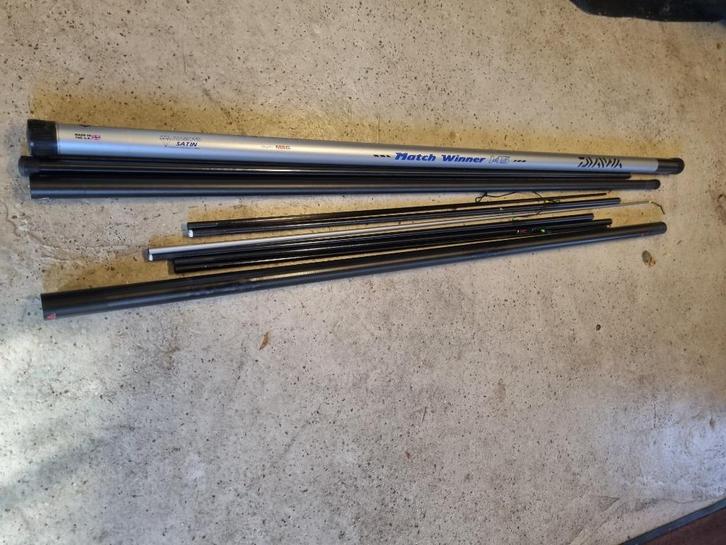 Daiwa MAtchWinner 14,50 Meter en 2 topsets + 2 karper sets, Watersport en Boten, Hengelsport | Witvissen, Gebruikt, Vaste hengel