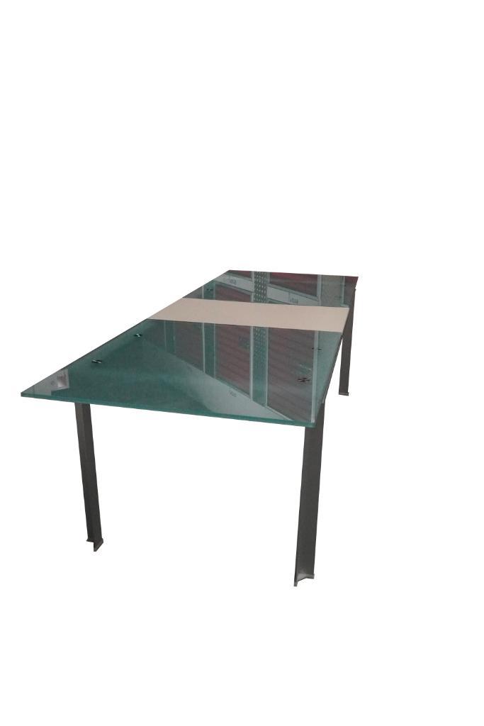 Stijlvolle Uitschuifbare Eettafel – B&B Italia Glas & Metaal, Huis en Inrichting, Tafels | Eettafels, Gebruikt, 50 tot 100 cm