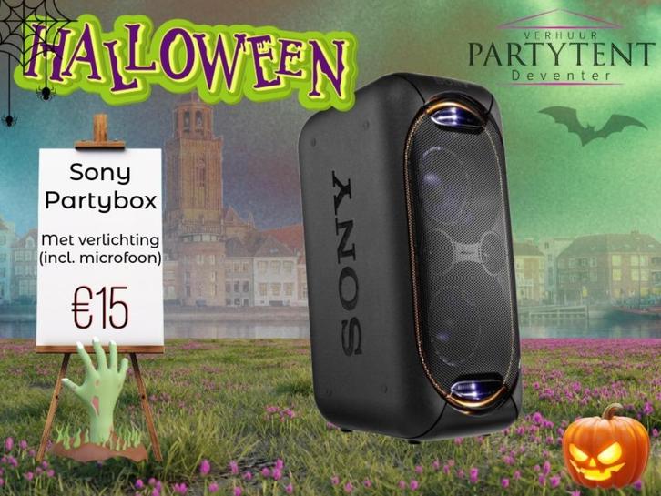 Sony Partybox huren voor Halloween feest, Hobby en Vrije tijd, Feestartikelen | Verhuur, Nieuw, Halloween of Griezel, Ophalen