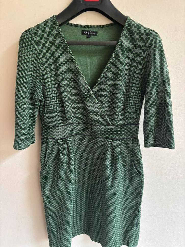 King Louie Mona jurkje L, Kleding | Dames, Jurken, Gedragen, Maat 42/44 (L), Groen, Knielengte, Ophalen of Verzenden