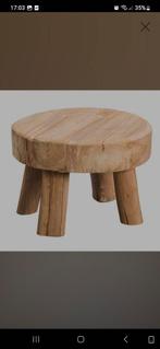 Houten robuuste bijzettafel, Huis en Inrichting, Tafels | Bijzettafels, Minder dan 45 cm, Minder dan 55 cm, Gebruikt, Rond