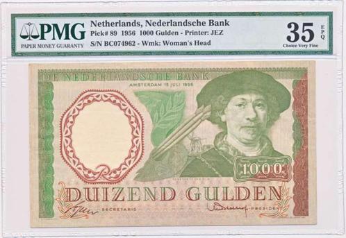 Nederland 1000 gulden 1956 Rembrandt PMG30, Postzegels en Munten, Bankbiljetten | Nederland, Los biljet, 1000 gulden, Ophalen of Verzenden