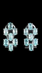 Zilveren oorbellen met natuurlijke apatiet, Verzenden, Nieuw, Met edelsteen, Knopjes of Stekers