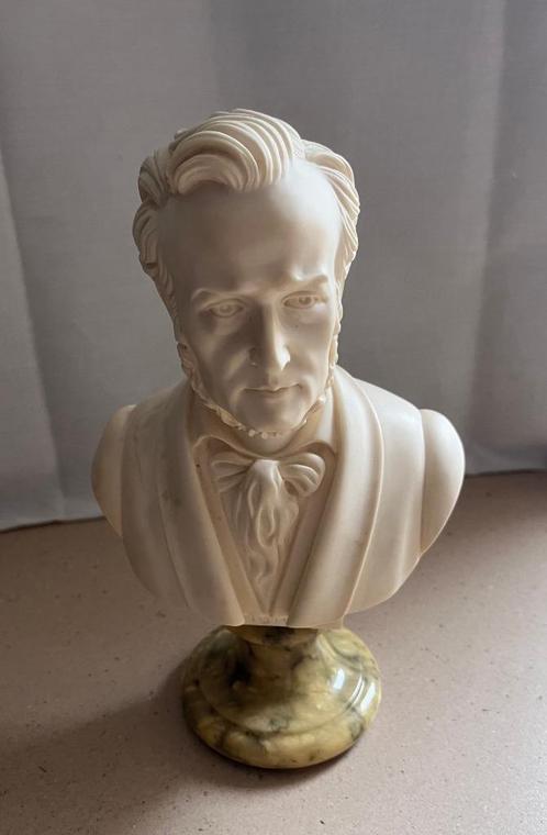 Prachtige kleine Buste van componist Wagner -  gesigneerd, Antiek en Kunst, Kunst | Beelden en Houtsnijwerken, Ophalen of Verzenden