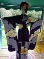 Japanse kimono natuur zijde quilt patchwork kimono man vrouw, Antiek en Kunst, Antiek | Kleding en Accessoires, Verzenden