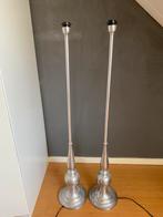 Zilveren (nikkel) vloerlampen 2 stuks, Huis en Inrichting, Lampen | Vloerlampen, Ophalen, Landelijk Riviera Maison style, Gebruikt