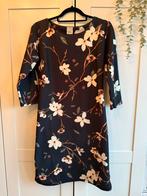 FOS Amsterdam, floral travelstof jurkje (L, valt als 38), Maat 38/40 (M), Zwart, Ophalen of Verzenden, Zo goed als nieuw