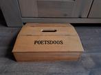 Vintage houten poetsdoos poetskist met inhoud 30-25-9 cm, Ophalen of Verzenden