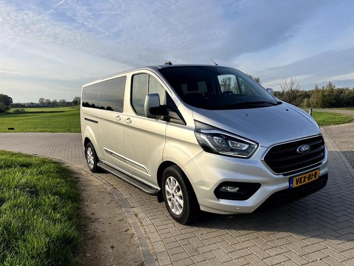 Ford Transit Custom 2021 Platinum, DC, Automaat, Leder, Auto's, Bestelauto's, Particulier, Achteruitrijcamera, Adaptieve lichten