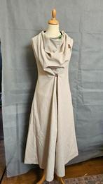 Unieke Design Linnen Jurk | Maat S/M (36/38), Maat 38/40 (M), Verzenden, Beige, Zo goed als nieuw