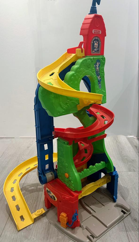 Fisher-Price Little People zit & sta racebaan + 2 auto’s, Ophalen, Zo goed als nieuw