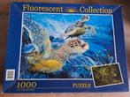 Glow in the dark puzzel met schildpadden 1000 stukjes, Ophalen of Verzenden, 500 t/m 1500 stukjes, Gebruikt