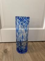 Fest gevlekte glazen vaas H33cm, Huis en Inrichting, Woonaccessoires | Vazen, Ophalen, Gebruikt, Blauw, Glas