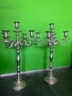 2 Vintage 5-armige Kandelaars - 21 diner!, Huis en Inrichting, Woonaccessoires | Kandelaars en Kaarsen, Gebruikt, 25 tot 50 cm