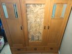 Antieke kledingkast hang en leg,, Ophalen, Gebruikt, 150 tot 200 cm, Glas
