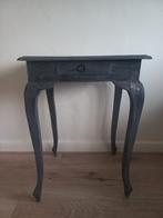 Vintage tafeltje grijs, met lade, Antiek en Kunst, Ophalen