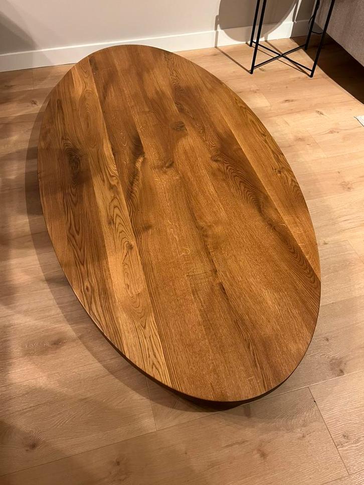 Massief eiken tafelblad (ovaal), Huis en Inrichting, Tafels | Salontafels, Zo goed als nieuw, Minder dan 50 cm, 100 tot 150 cm