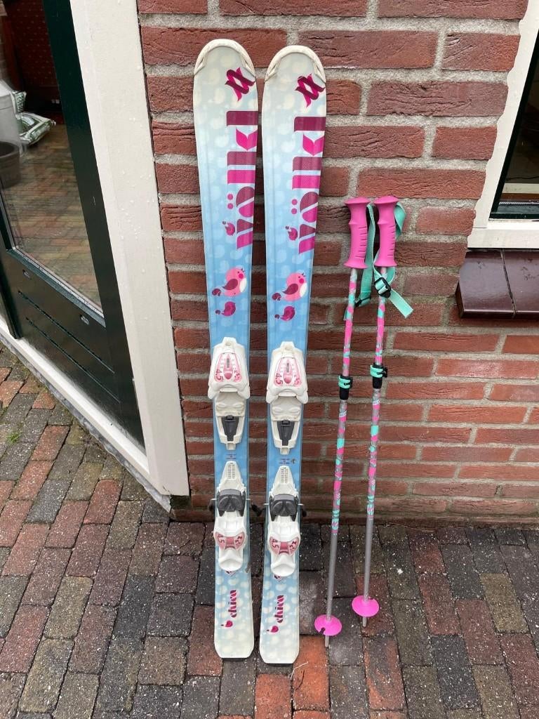 Kinderski's meisjes (120 cm) + skischoenen (21.5), Gebruikt, 100 tot 140 cm, Skiën, Ski's