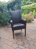 4 Lloyd Loom Stoelen - Leer & Rotan, Huis en Inrichting, Stoelen, Ophalen, Gebruikt, Riet of Rotan, Bruin