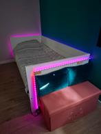 Houten bed 90x200 + uitschuifbed 80cm x190, Ophalen, Gebruikt, 90 cm, Eenpersoons