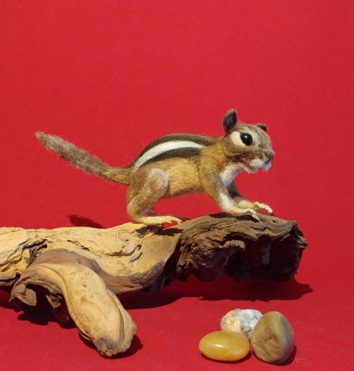 Vilten Wangzakeekhoorn, Hobby en Vrije tijd, Vilt, Nieuw, Figuurtje(s), Wolvilt, Verzenden