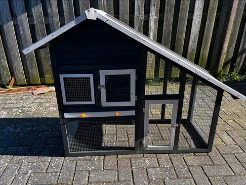 Konijnenhok met bijhorende spullen, Dieren en Toebehoren, Knaagdieren en Konijnen | Hokken en Kooien, Gebruikt, Hok, 90 cm of meer