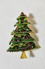 Broche kerstboom kerst kristallen Kerstmis, Sieraden, Tassen en Uiterlijk, Broches, Nieuw, Groen, Overige materialen, 4 tot 7 cm