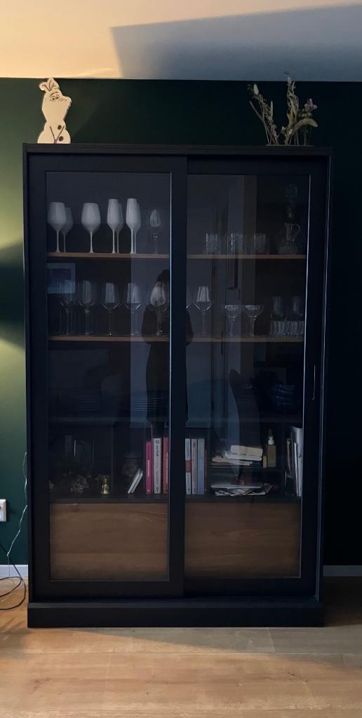 Vitrinekast, Huis en Inrichting, Kasten | Vitrinekasten, Gebruikt, 200 cm of meer, 100 tot 150 cm, 25 tot 50 cm, Met deur(en)