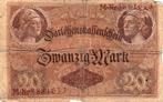 bankbiljet:  Duitsland, 20 Mark (bruinig), Postzegels en Munten, Bankbiljetten | Europa | Niet-Eurobiljetten, Verzenden, Duitsland