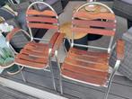Hardhouten tuintafel met 2 hardhouten stoelen, Ophalen, Gebruikt