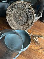Rieten onderbord met tekst, Info@jufbrocante.nl, Info@jufbrocante.nl, Rond, Ophalen of Verzenden