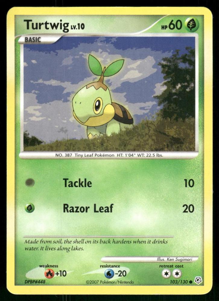 Turtwig 103/130 - Diamond &amp; Pearl (EX), Hobby en Vrije tijd, Verzamelkaartspellen | Pokémon, Gebruikt, Verzenden