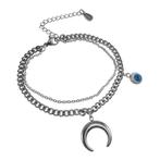 15cm tot 19cm Gelaagde Dubbele Armband Dames Gepolijst RVS, Sieraden, Tassen en Uiterlijk, Armbanden, Staal, Birgitta-Gracht 33, 6465 EL Kerkrade, Nederland