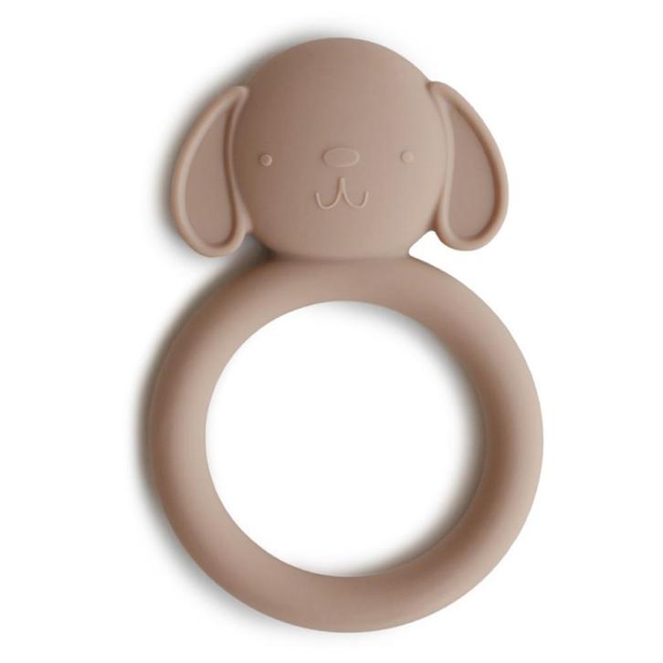 Bijtring Baby Speelgoed Hond Naturel Bruin Mushie, Kinderen en Baby's, Babyvoeding en Toebehoren, Nieuw, Overige typen, Ophalen of Verzenden