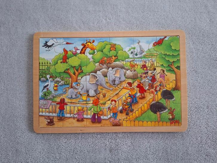 Goki houten puzzel 24 stukjes tbv goed doel, Kinderen en Baby's, Speelgoed | Houten speelgoed, Gebruikt, Ophalen of Verzenden