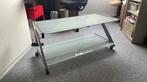 Glazen tv meubel met wieltjes 100cmx45cmx45cm, Ophalen, Gebruikt, 25 tot 50 cm, Glas