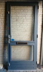 Hardhouten voordeur met glas, Doe-het-zelf en Verbouw, Deuren en Horren, Ophalen, Gebruikt, 80 tot 100 cm, Buitendeur