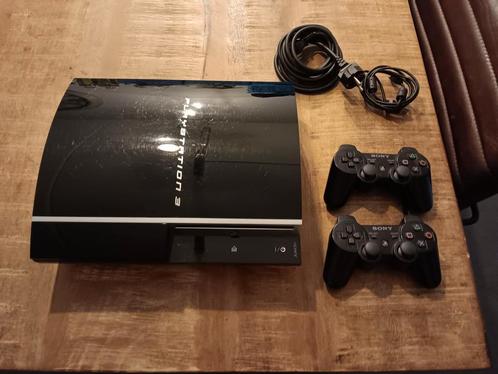 Playstation 3 met 2 controllers, PHAT 80gb, Spelcomputers en Games, Spelcomputers | Sony PlayStation 3, Gebruikt, Phat, 80 GB
