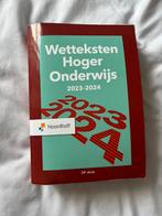 Wetteksten hoger onderwijs 2023-2024 978-90-01-04388-9, Ophalen of Verzenden, Zo goed als nieuw